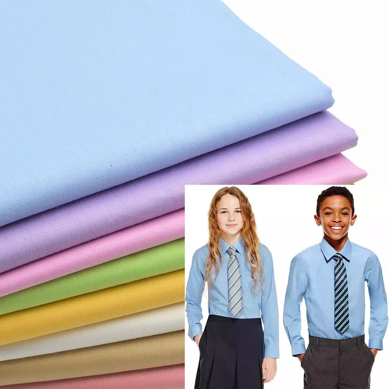 Factory Supply Tc Polyester 65 Cotton 35 Poplin / Pure Cotton Fabric for School Shirt