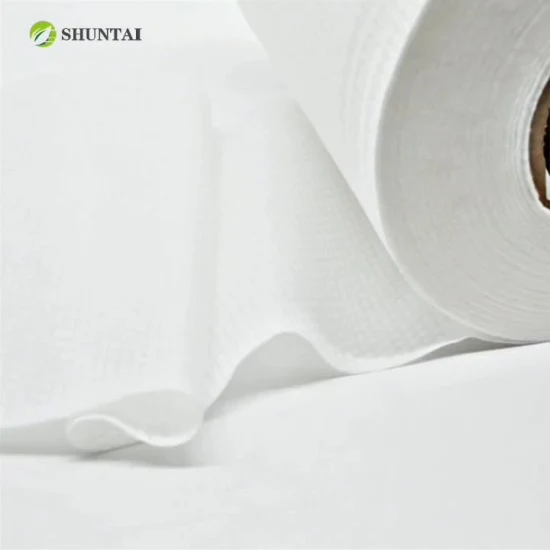 Tecido não tecido 100% algodão personalizável, tecido não tecido natural biodegradável puro algodão spunlace para limpador de limpeza