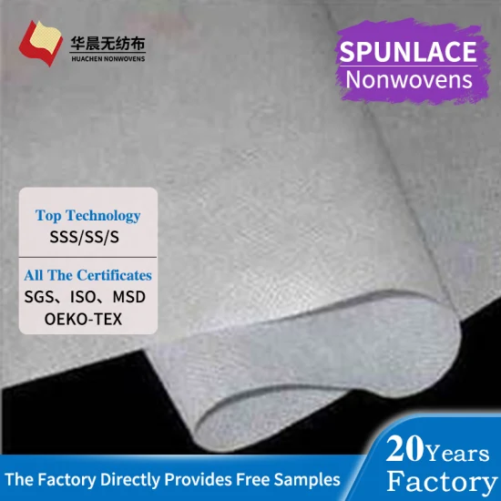 Rolo de tecido não tecido spunlace 50% poliéster 50% viscose spunlace para fazer lenços umedecidos