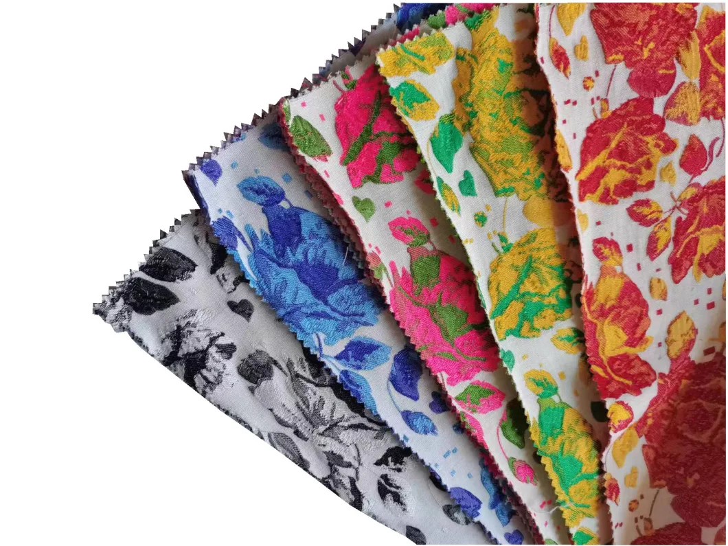 2023 New Design Polyester Viscose Woven Brocade Jacquard Fabric