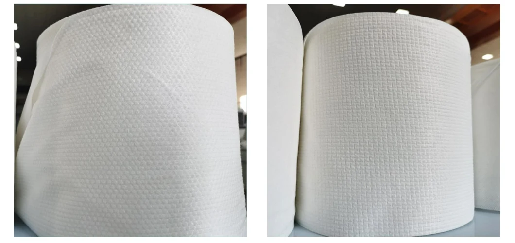 Customized 55% Cellulose 45% Polyester Fabric Spunlace Nonwoven Fabric for House Cleaning, Viscose and Pet Spun Lace Non Woven Fabric for Dry Wipes/Hand Towel
