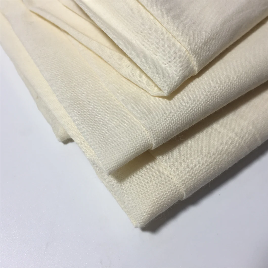 Pure Cotton Airjet Woven Combed Yarn 64"67" Width 75GSM Weight Plain Style Grey Fabric for Bleaching Dyeing Printing Export to EU Market